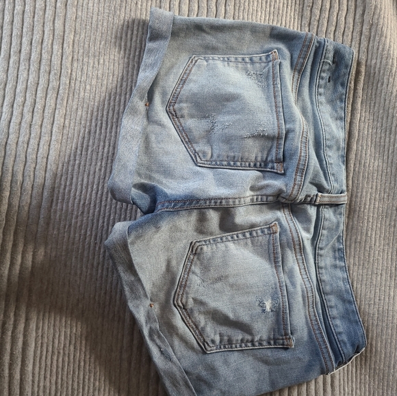 Express denim shorts. Size 0. Distressed blue. - Picture 2 of 3